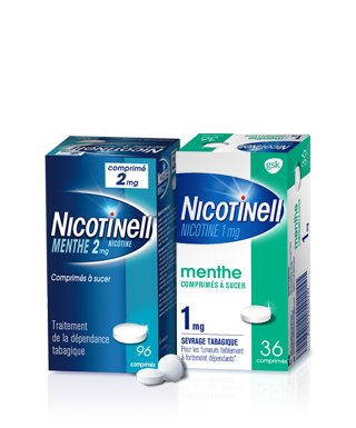 Comprimés  Nicotinell 1mg, Comprimés  Nicotinell 2mg Menthe