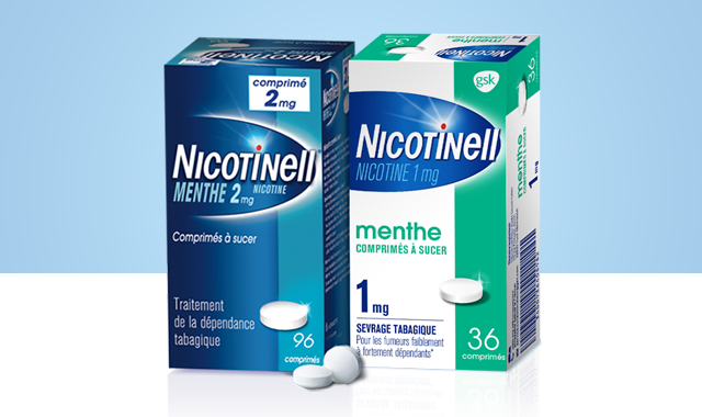 Comprimés  Nicotinell 1mg, Comprimés  Nicotinell 2mg Menthe